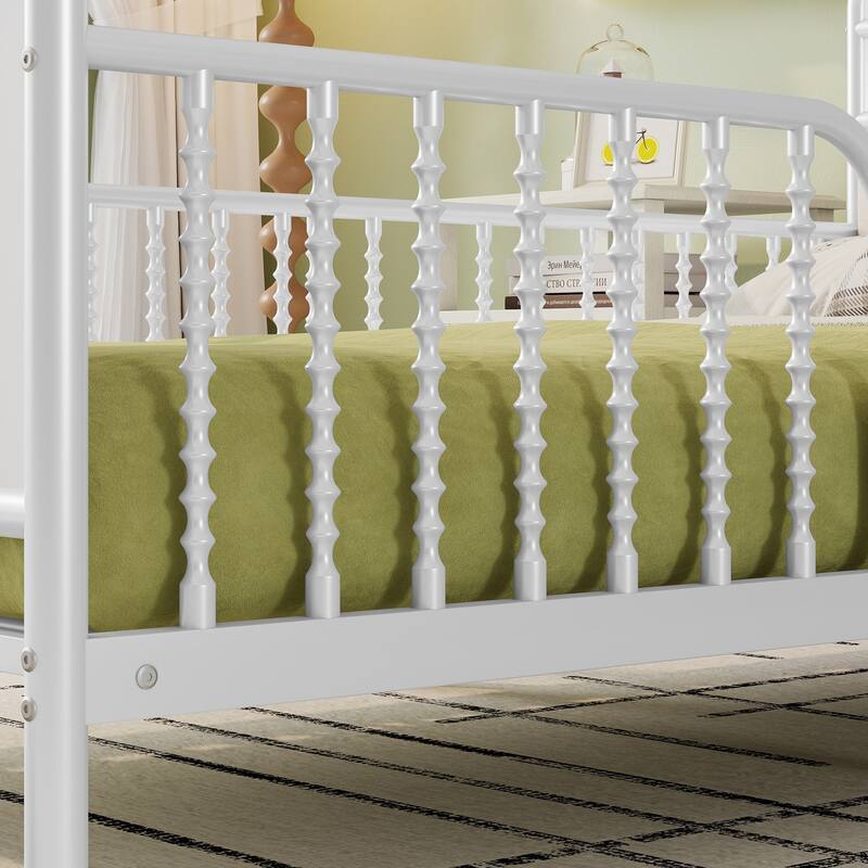 Heavy Duty Metal Platform Bed Frame with Upholstered Headboard, Velvet Headboard with LED Light and Storage Shelves