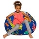 preview thumbnail 69 of 193, Kids Bean Bag Chair, Big Comfy Chair - Machine Washable Cover 38 Inch Large - Canvas Sea Creatures on Blue