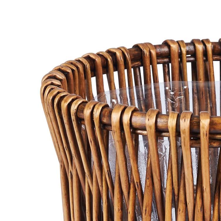 Household Essentials Handwoven Reed Willow Waste Basket with Removable Liner