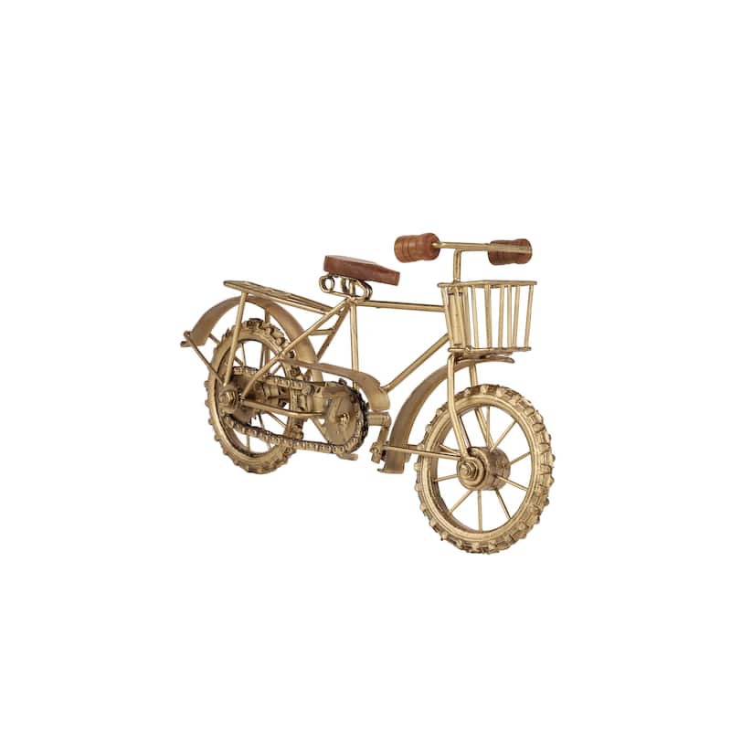 Metal Bike Decorative Sculpture - Gold - Roche River Decor