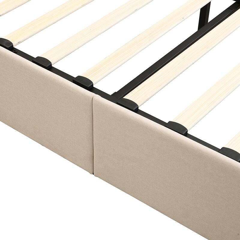 Queen Size Upholstered Platform Bed with Hydraulic Storage System, Elegant Design, Sturdy Construction and Extra Storage