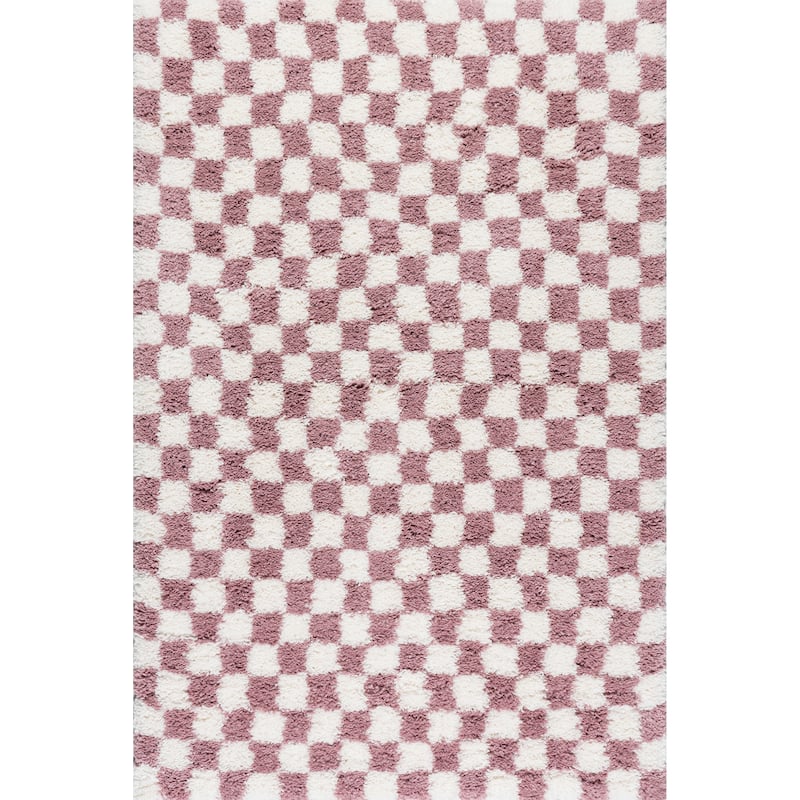 Nuloom Adelaide Mid-Century Checkered Shag Area Rug