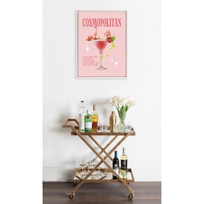 Kate and Laurel Sylvie Beaded Cosmopolitan Pinup Framed Canvas by Alli Standefer