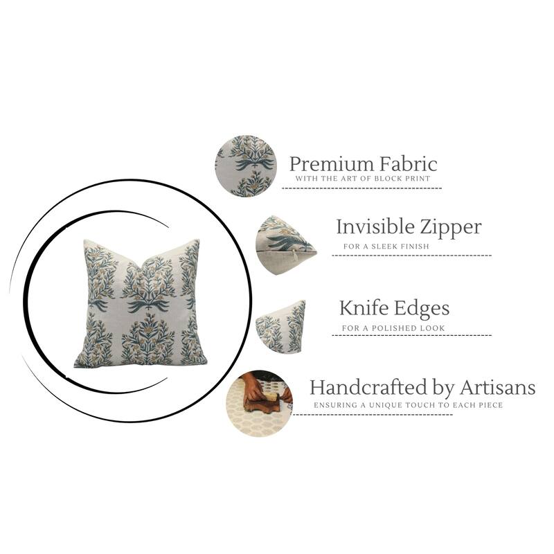 Fabdivine Polka Dots Grey Pure Linen Cushion Cover Soft, 12x20 Inches Handmade Block Print Bedroom or Farmhouse Décor, Shivri