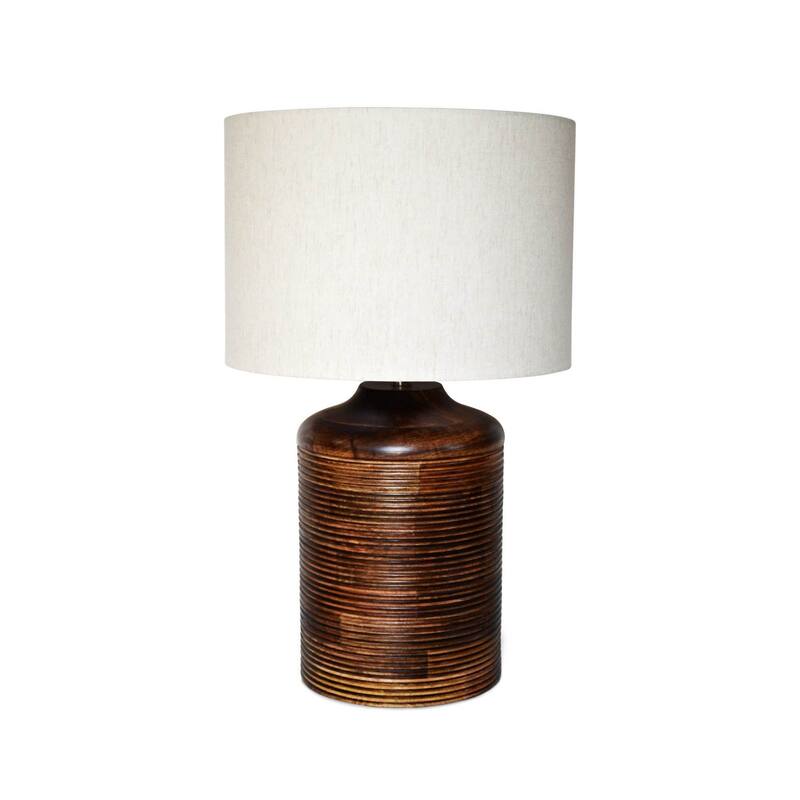 Millerville 27" Table Lamp with Fabric Shade, Brown