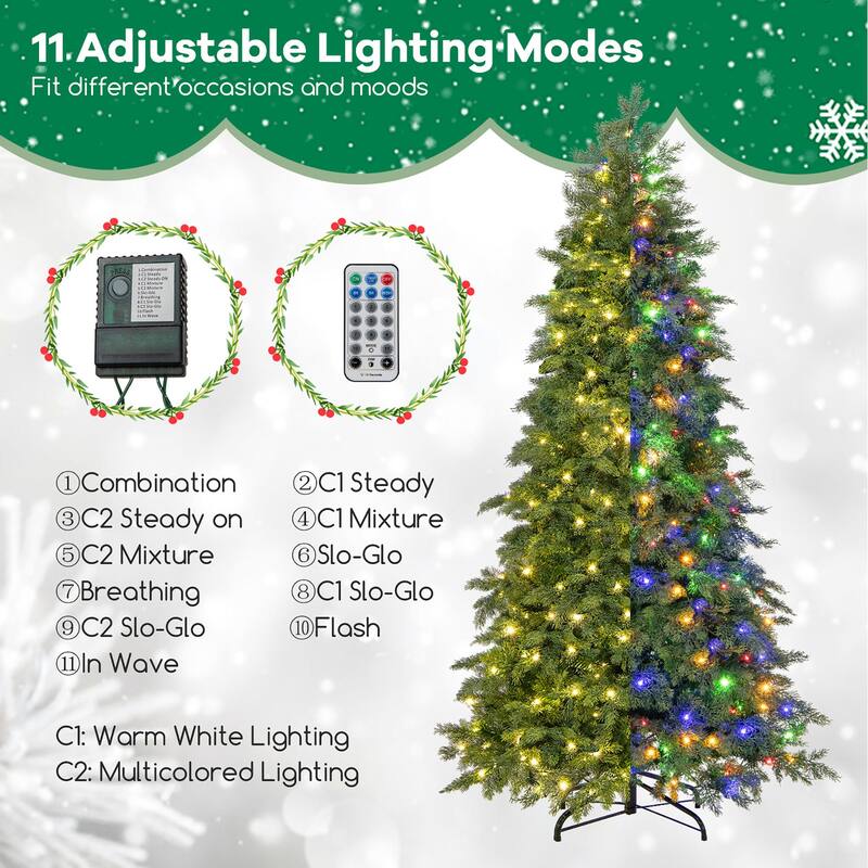 Gymax 6 FT Artificial Xmas Tree w/ 721 PE PVC Branch Tips & Folding