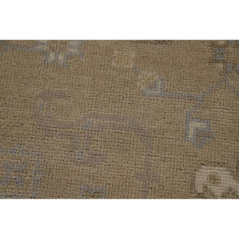 Earth Tone Oushak Area Rug Hand-Knotted Wool Carpet - 8'0"x 9'10"