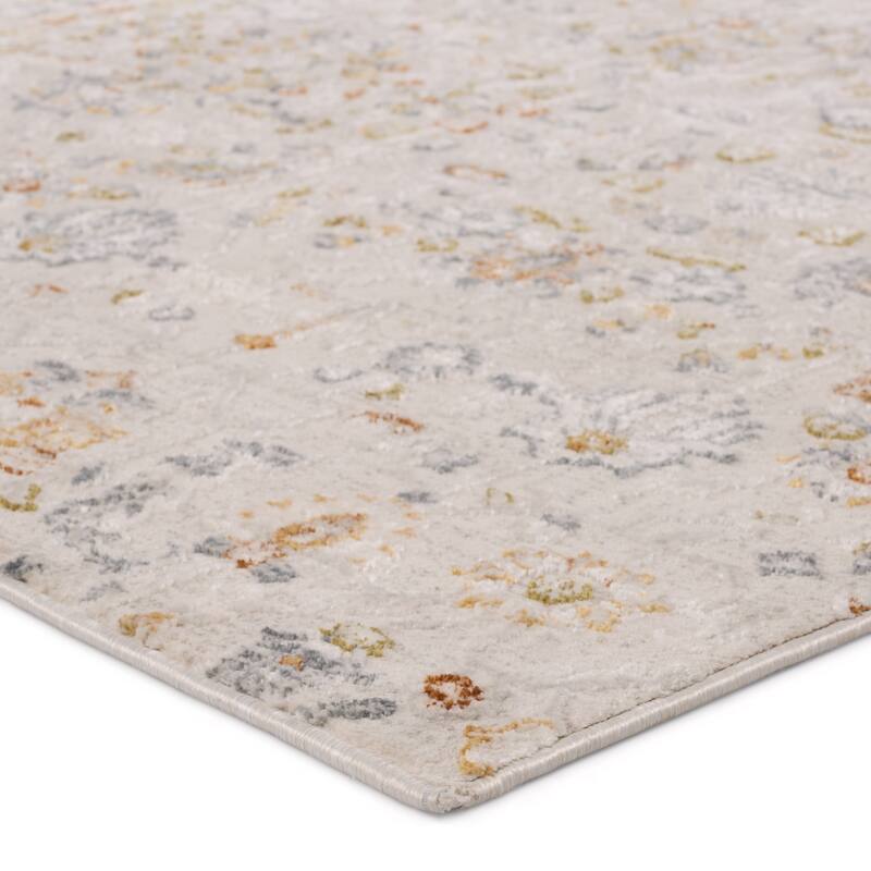 Lily Floral White/ Light Gray Area Rug