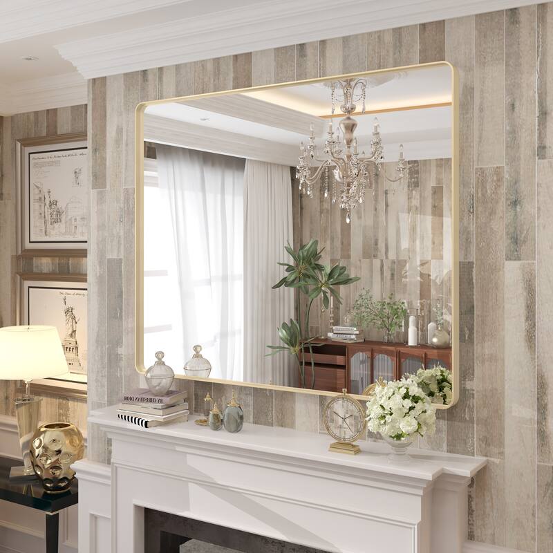 Modern Metal Frame Wall Mounted Bathroom Vanity Mirror