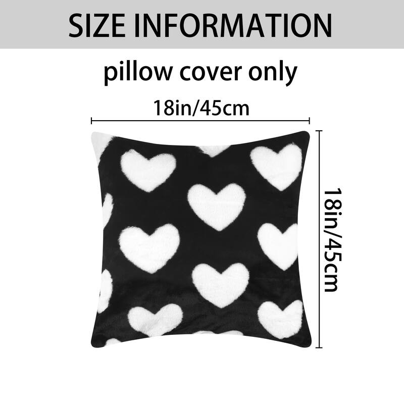 Cute Cartoon Heart Pattern Throw Pillow Covers 2 Pack Soft Cozy Plush Decorative Throw Pillow Valentine Day Cushion Cover
