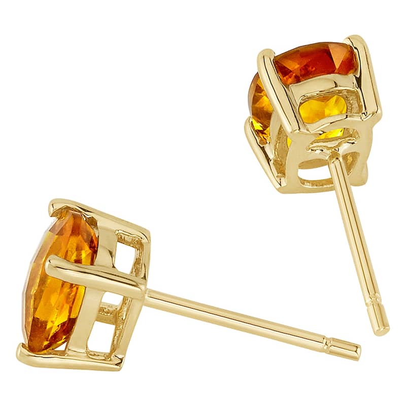 14k Yellow Gold 1.5 ct Citrine Stud Earrings