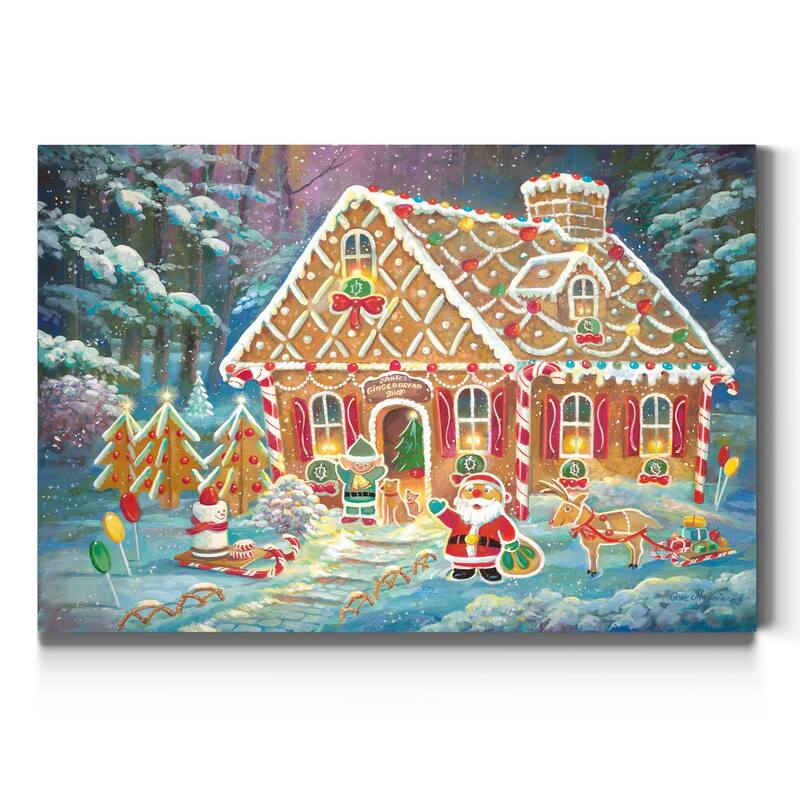 Santa's Ginger Workshop-Premium Gallery Wrapped Canvas - Ready to Hang