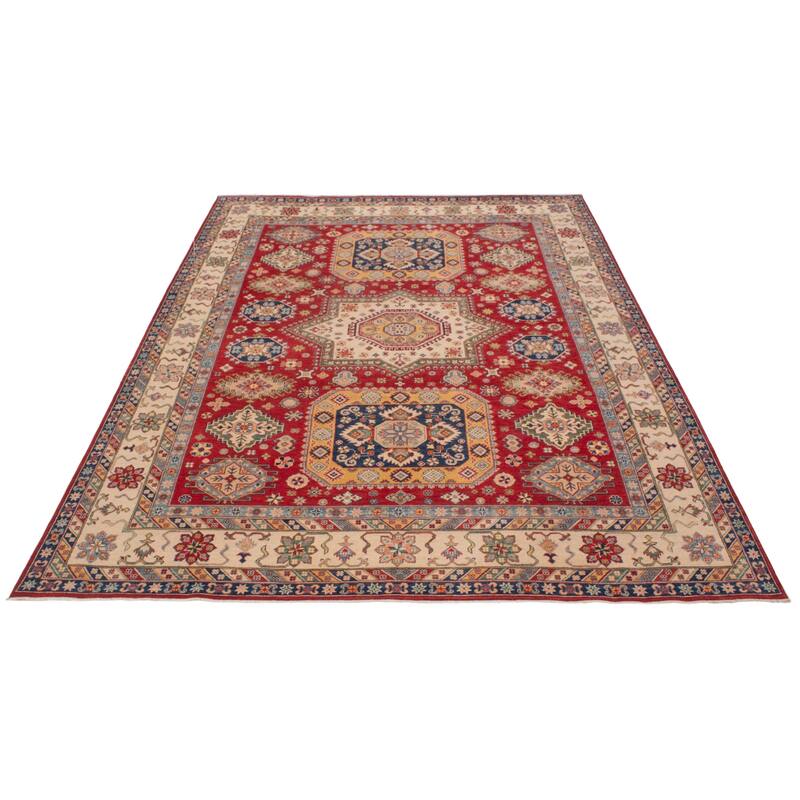 ECARPETGALLERY Hand-knotted Uzbek Ghazni Red Wool Rug - 8'11 x 12'1