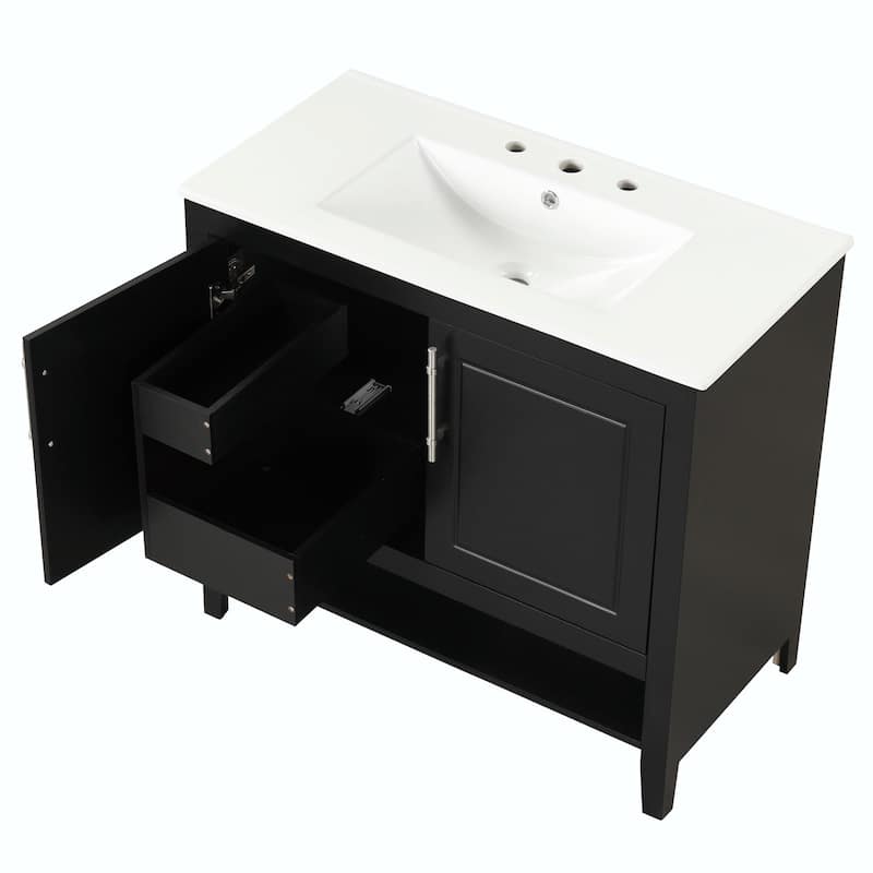 36" Bathroom Vanity with Sink, Multi-functional Cabinet