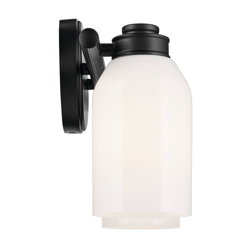 Kichler Lighting Shae 15" 2-Light Vanity Light with White Opal Glass in Black