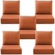 preview thumbnail 111 of 121, Gymojoy 24"x22"x6" Patio Thick Cushions & Pillows Set - Deep Seat Indoor/Outdoor Water & Fade Resistant Five Sets - Orange