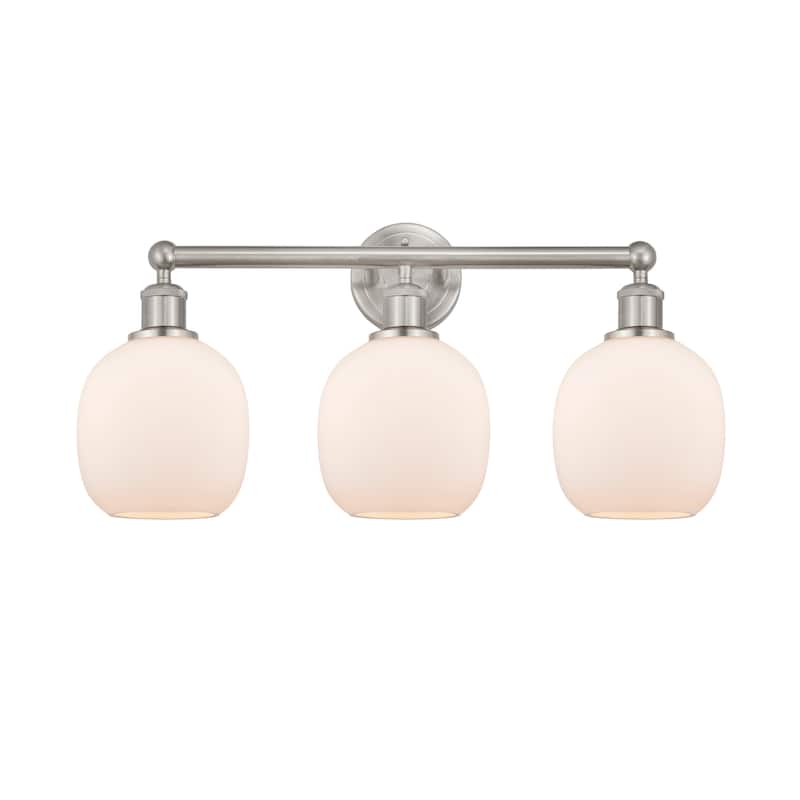 Innovations Lighting 616-3W-12-24 Belfast Vanity Belfast 3 Light 24" - Brushed Satin Nickel / Matte White
