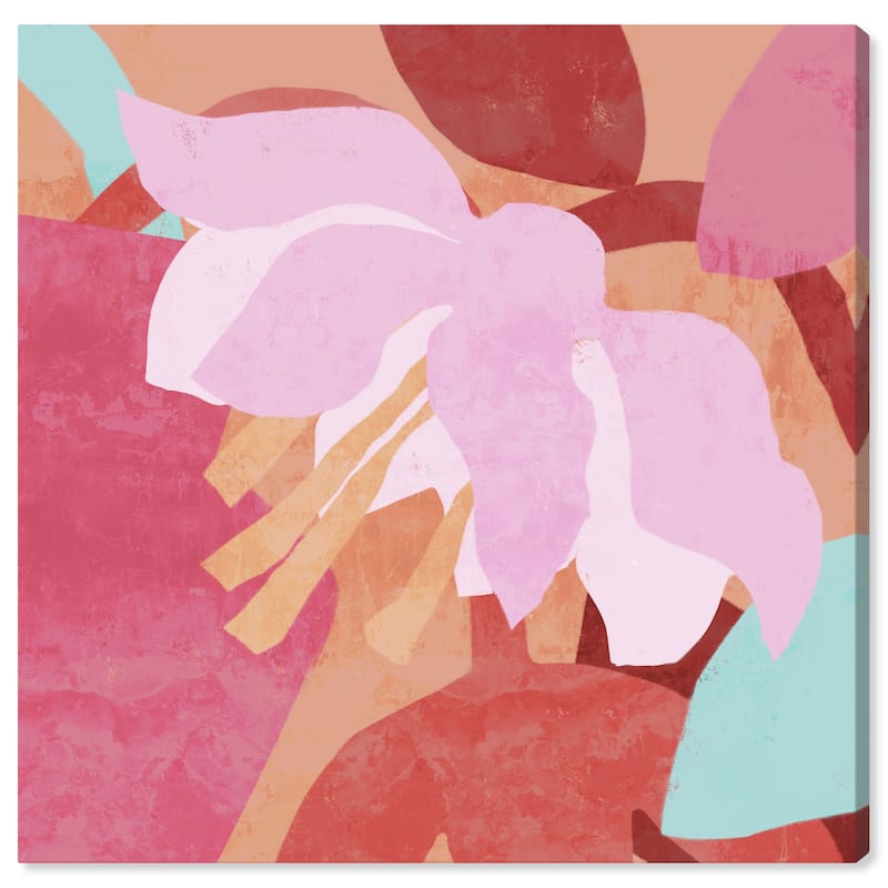 Wynwood Studio Canvas Abstract Pink Sunset Floral Pink and Modern & Contemporary Wall Art Canvas Print