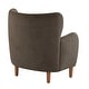 preview thumbnail 29 of 33, Christopher Knight Home - Parmelee Upholstered Wingback Club Chair with Plush Velvet and Solid Wood Legs