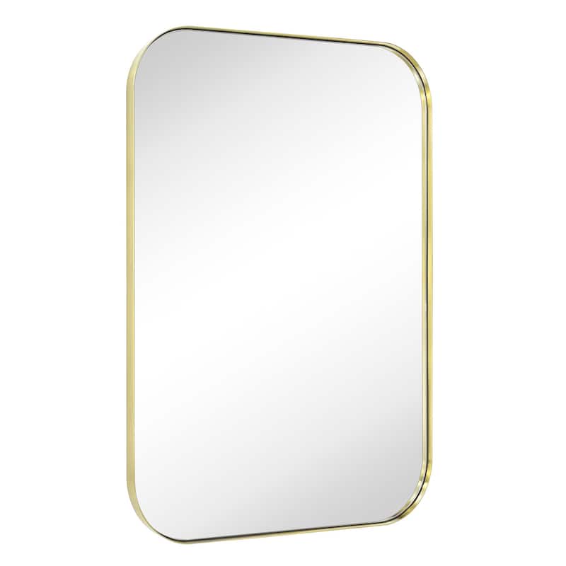 Mid-Century Modern Chic Metal Rounded Wall Mirrors