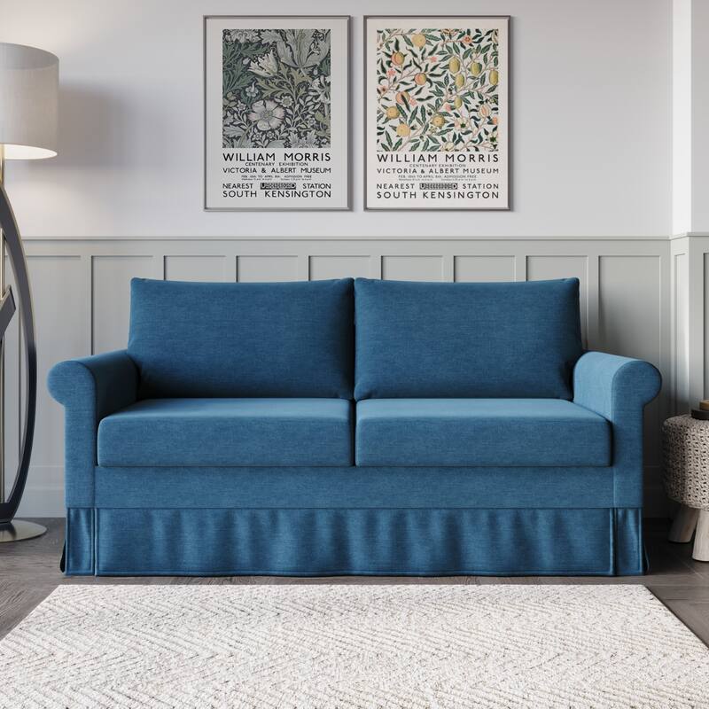 Devon Rolled Arm 3-Seater Sofa - Blue