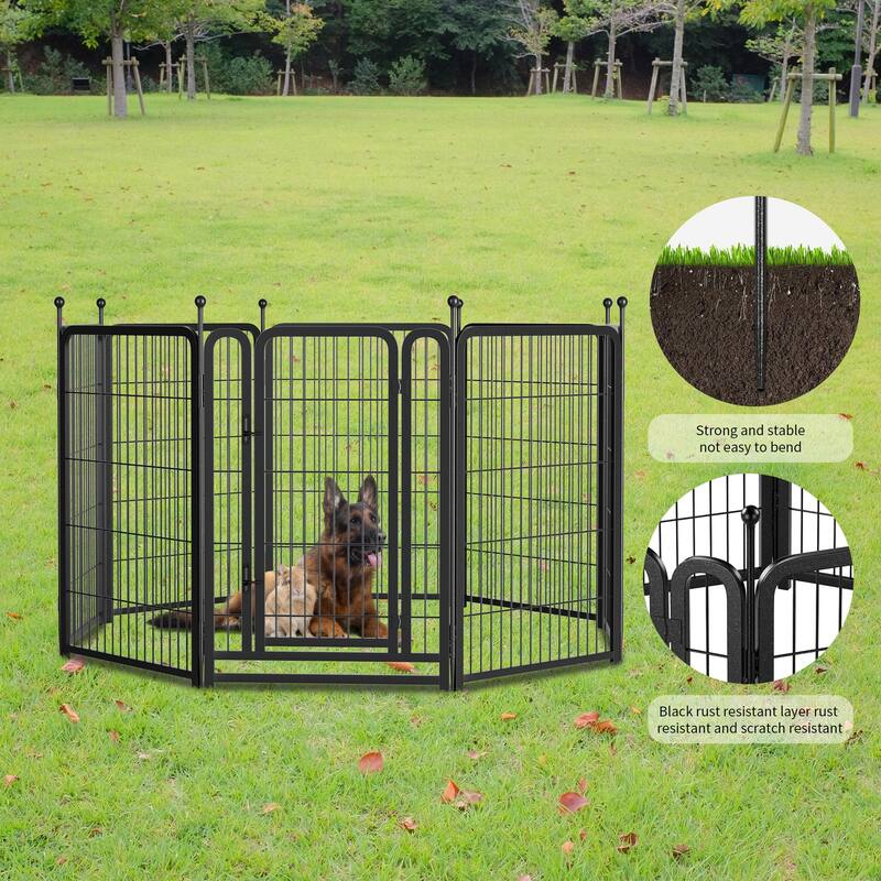 Dog Playpen 8 Panels 40" Height Heavy Duty Dog Fence Puppy Pen for Large Small Dogs Indoor Outdoor Foldable Pet Exercise Pen