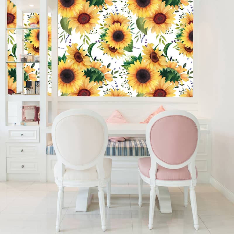 Bella Sunflower Removable Wallpaper - 24'' inch x 10'ft