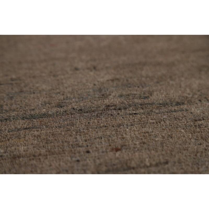 Dark Brown Gabbeh Oriental Rug Hand-Knotted Wool Carpet - 5'1" x 6'8"