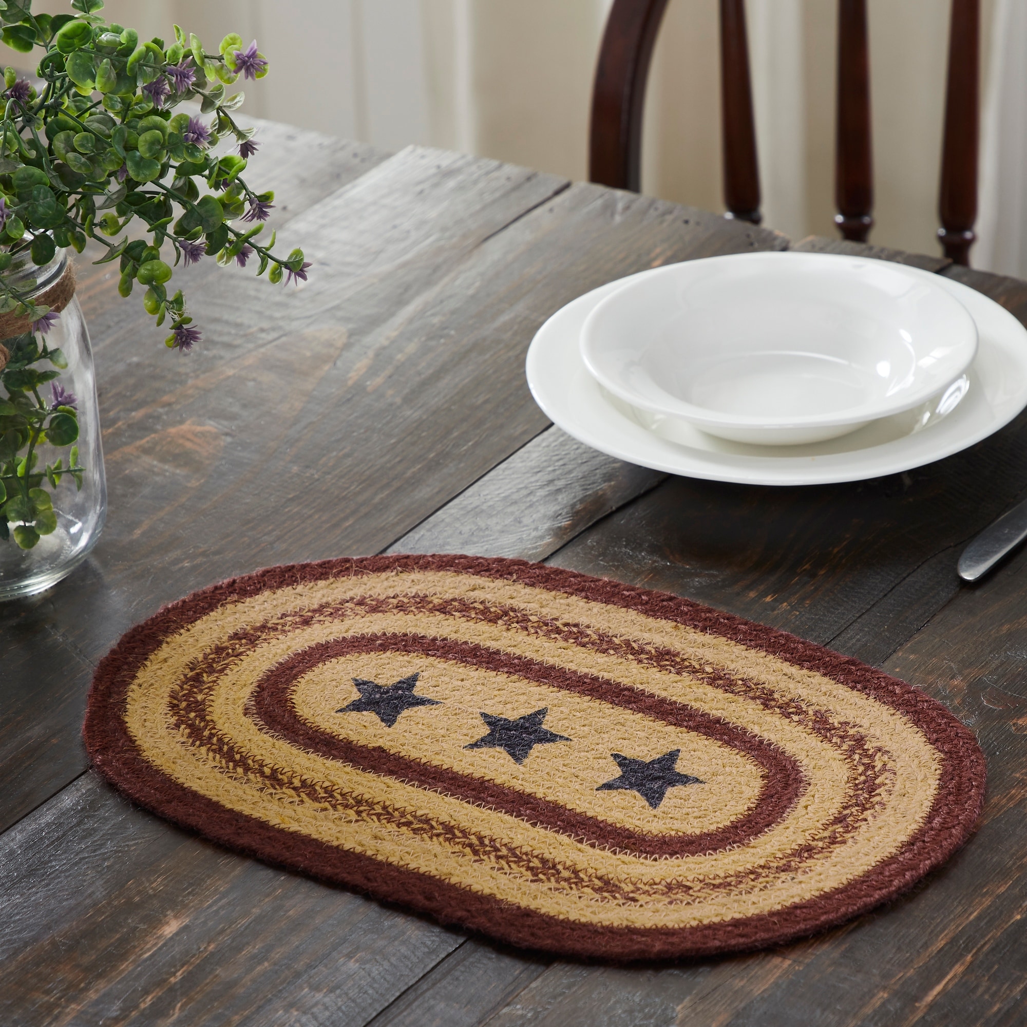 Potomac Jute Placemat Stencil Stars 10x15 - 10" x 15"