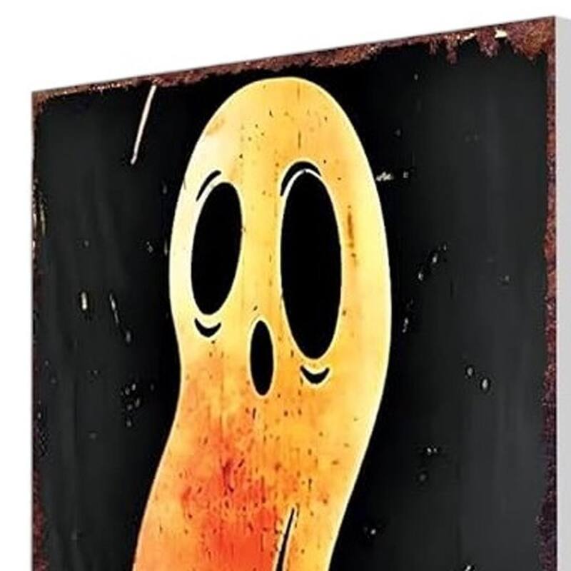 HomeRoots 10" Black And Orange Halloween Pumpkin Solid Wood Garden Stake