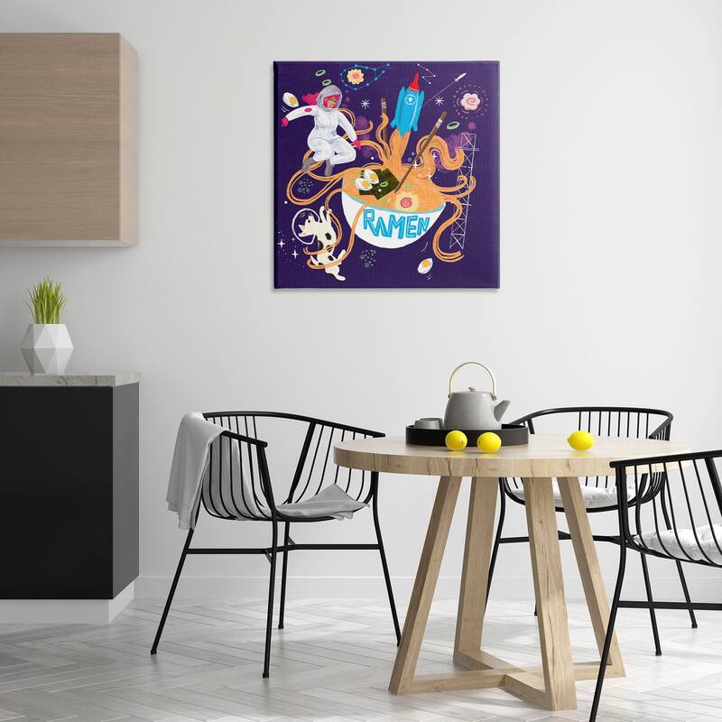 Stupell Whimsical Ramen in Space Canvas Wall Art Design By Juliet Rose Philips