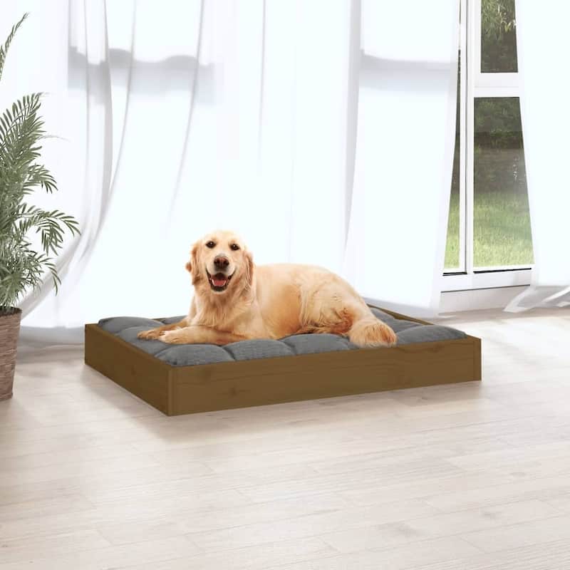 vidaXL Dog Bed Dog Sofa Bed Couch Pet Bed with Wooden Frame Solid Wood Pine - 28.1" x 21.3" x 3.5"