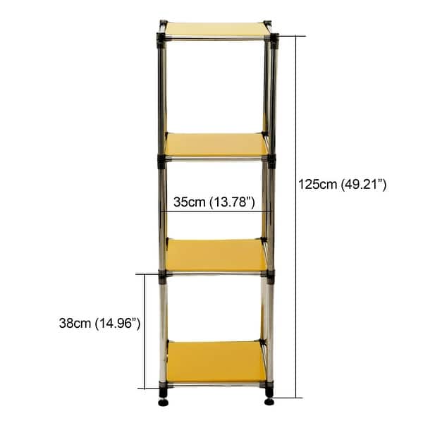 dimension image slide 0 of 2, 4-Tier Heavy Duty Stainless steel Storage Shelving Unit, 100lbs/shelf