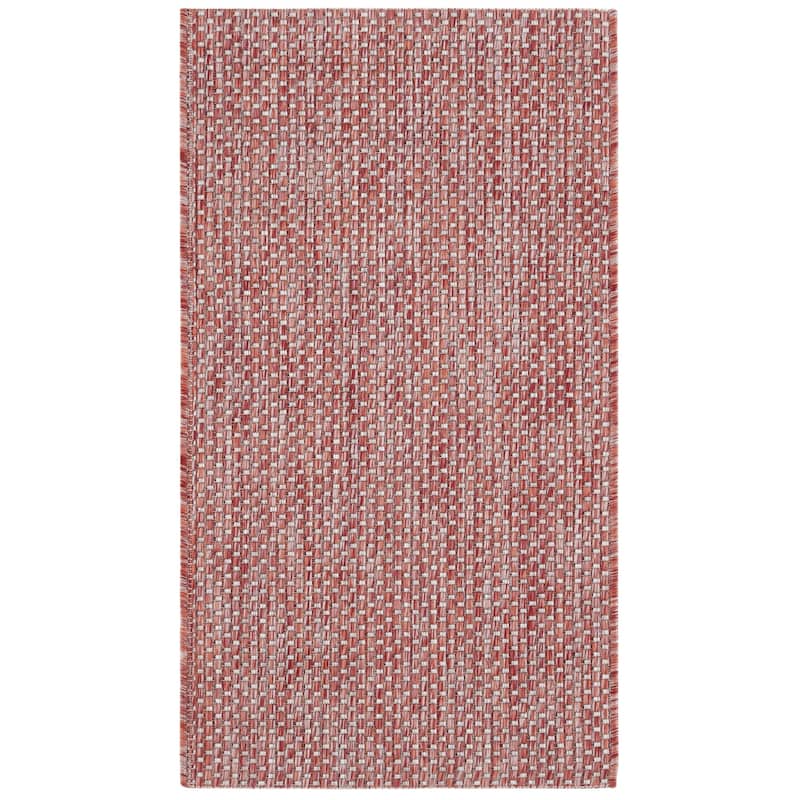 SAFAVIEH Courtyard Begajeta Indoor/Outdoor Waterproof Patio Backyard Rug. - 2' x 3'7" - Red/Beige