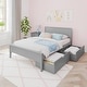 preview thumbnail 12 of 28, Max and Lily Full-Size Bed with Panel Headboard and Storage Drawers Grey
