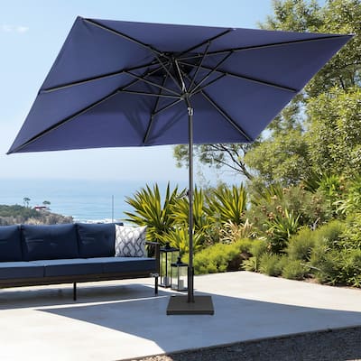 Pellebant Outdoor Patio 10 X 6.5 FT Double Top Market Umbrella with Base
