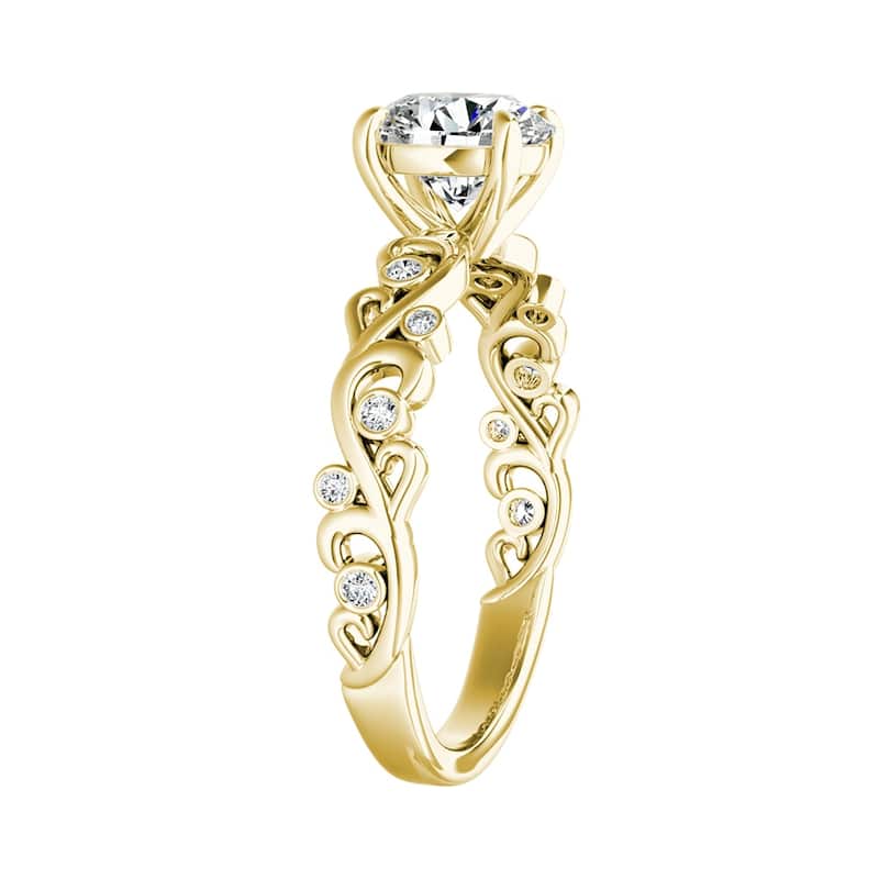 Auriya 14k Gold 1 1/2ctw Vintage Solitaire Moissanite Engagement Ring