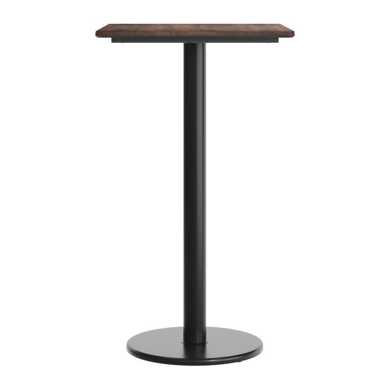 Commercial HPL Tabletop with Bar Height Round Base - 29.75"W x 23.75"D x 42"H