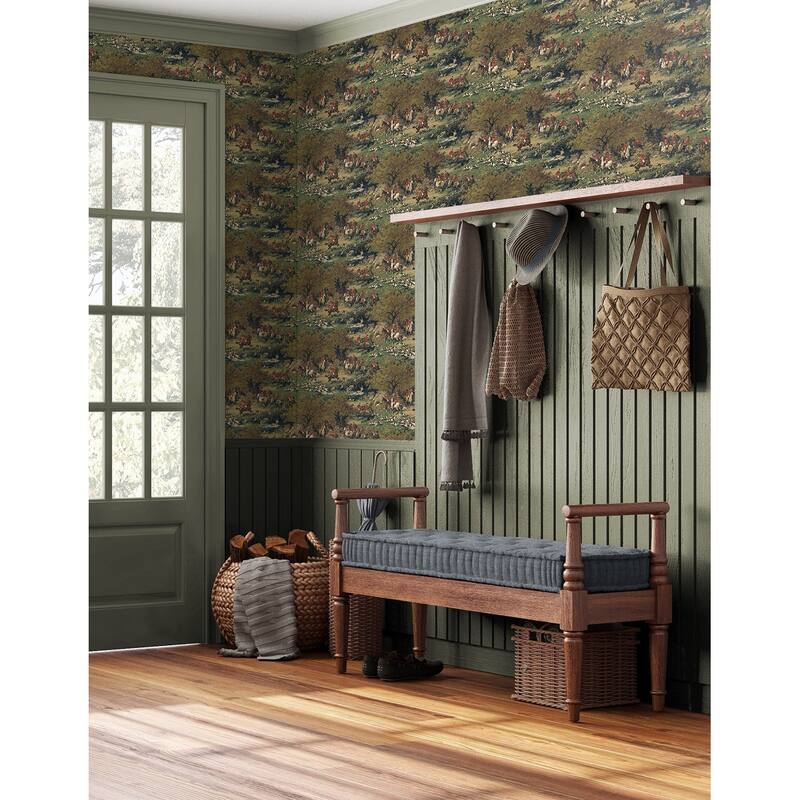 Harry & Grace Taunton Hunt Scene Premium Matte Non-Woven Peel and Stick Wallpaper