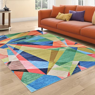 Color Arch Diamond Burst Multicolor Area Rug