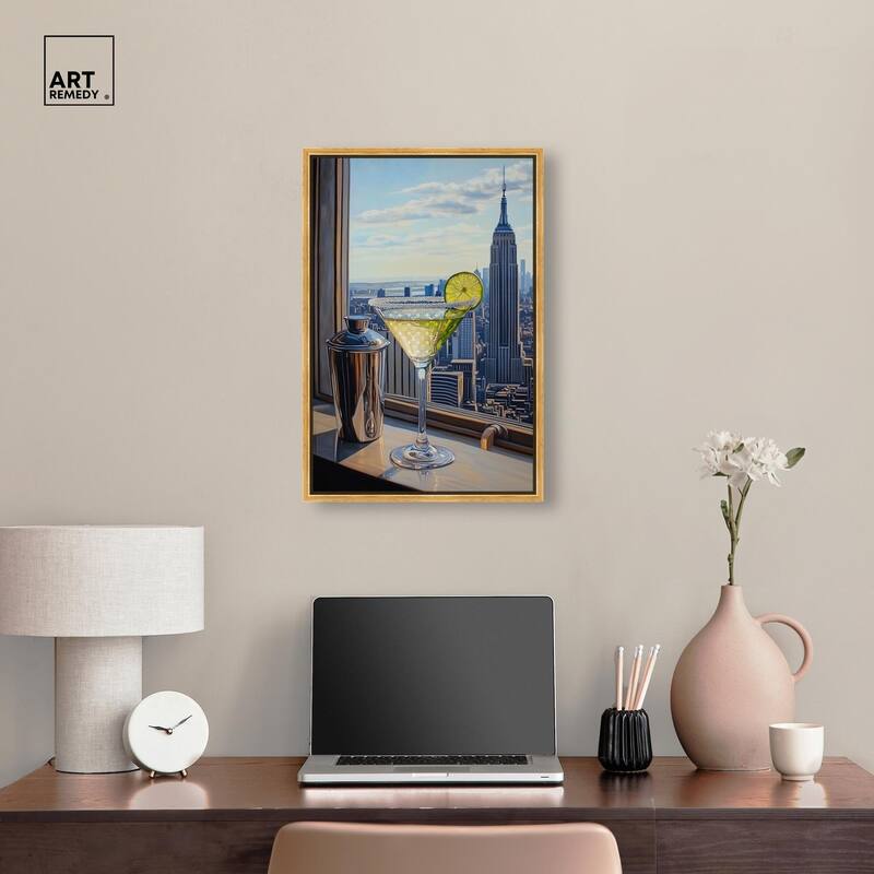 Classy Drink in NYC Canvas by Art Remedy
