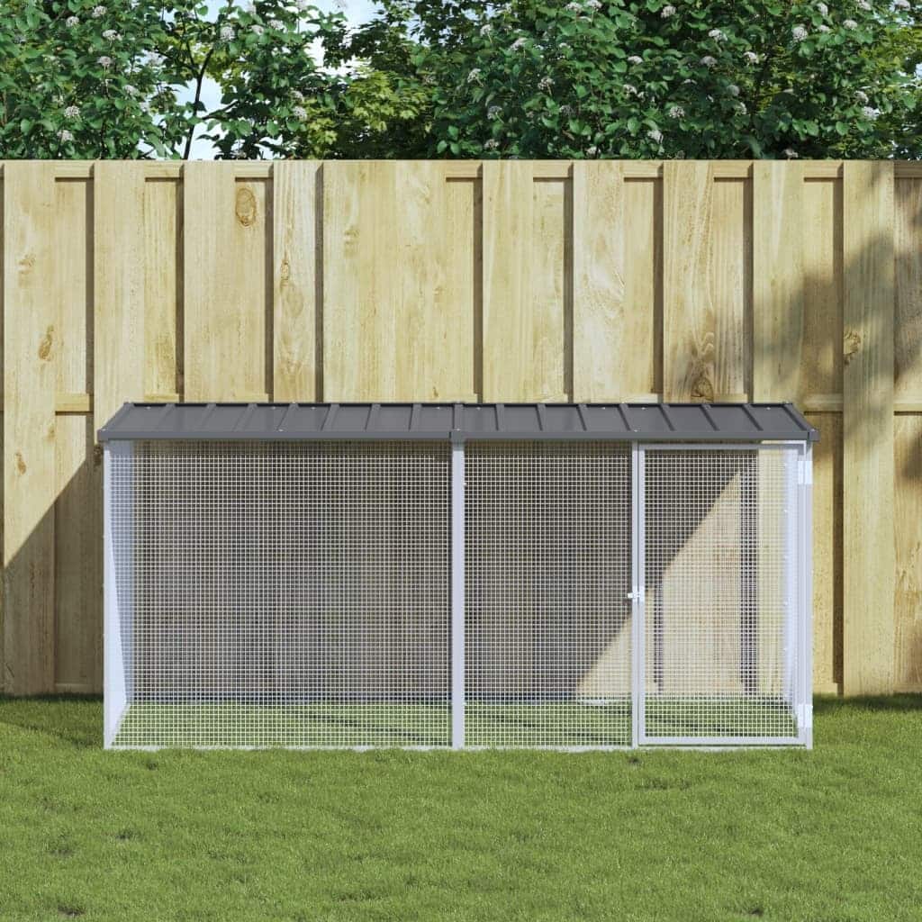 vidaXL Chicken Cage with Roof Metal Chicken Run Animal House Galvanized Steel