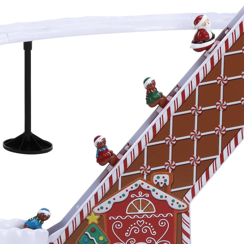 47 in. Animated & Musical Gingerbread Ski Slope