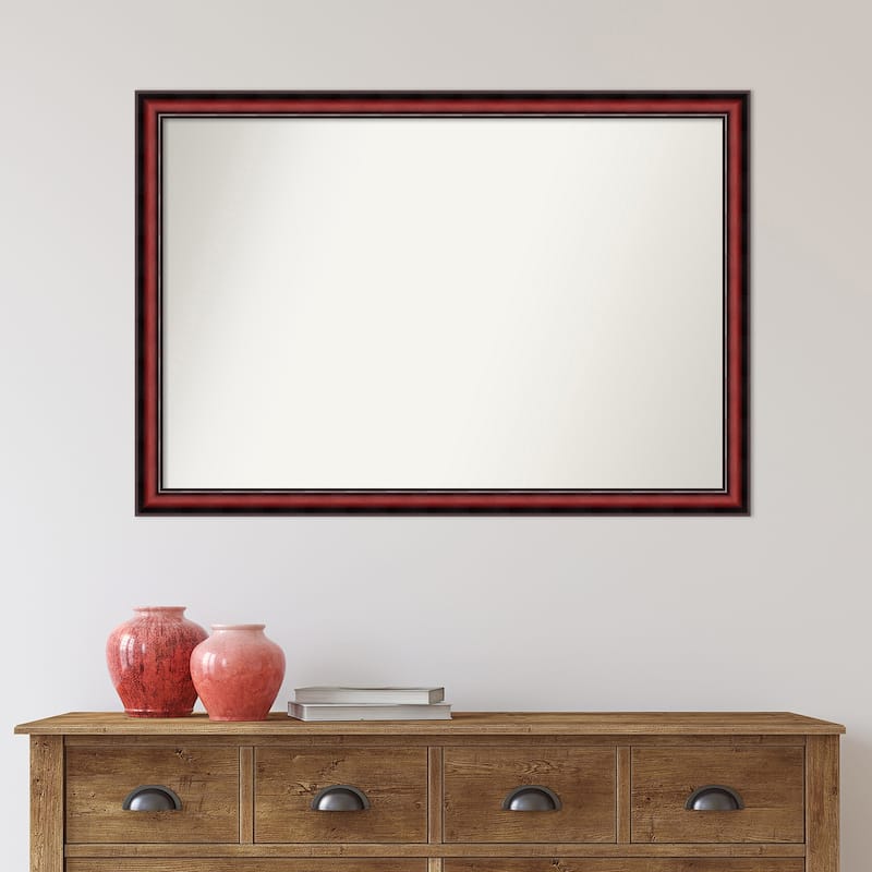 Non-Beveled Wood Wall Mirror - Rubino Cherry Scoop Frame
