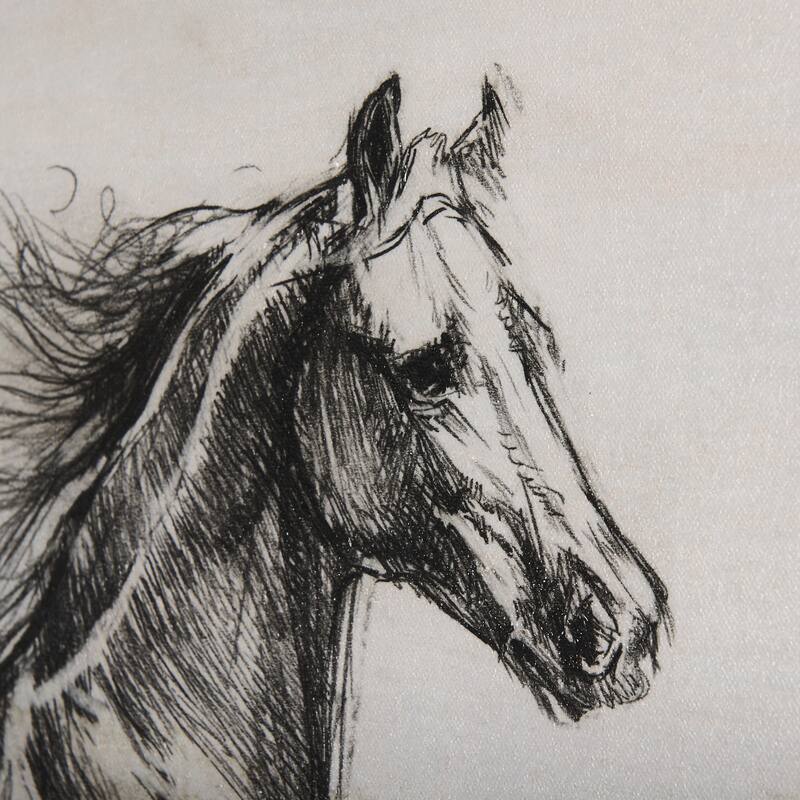 Old West Collection V (Horse Sketch) (40 x 30) Canvas Art Print