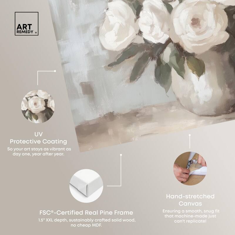 Creamy Cascade Cluster II Canvas by Art Remedy, Gallery Wrapped
