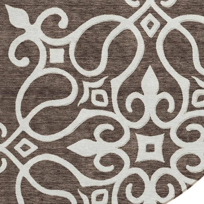HomeRoots Floral Medallion Transitional Rectangle Outdoor Rug