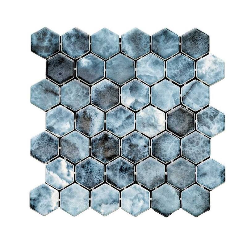 Eterna Hex 2x2 Glass Hexagon Mosaic Tile - Floor, Wall & Backsplash