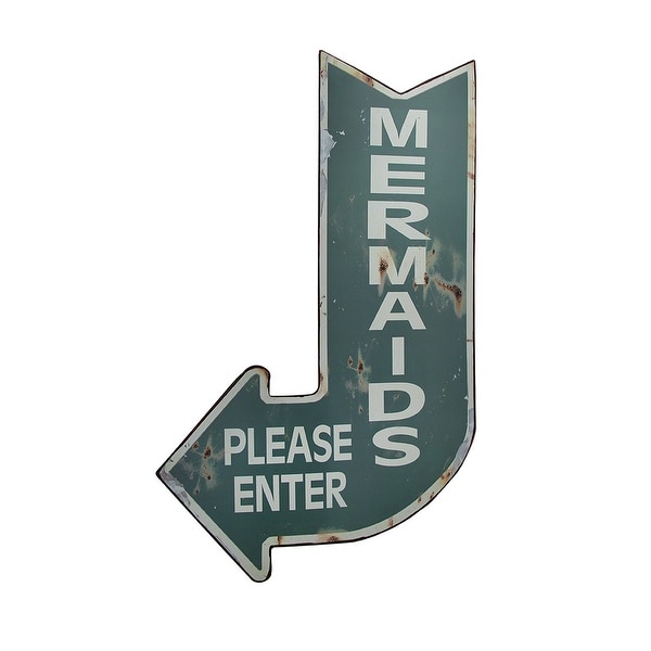 Shop Mermaids Please Enter Vintage Finish Arrow Shaped Tin ...