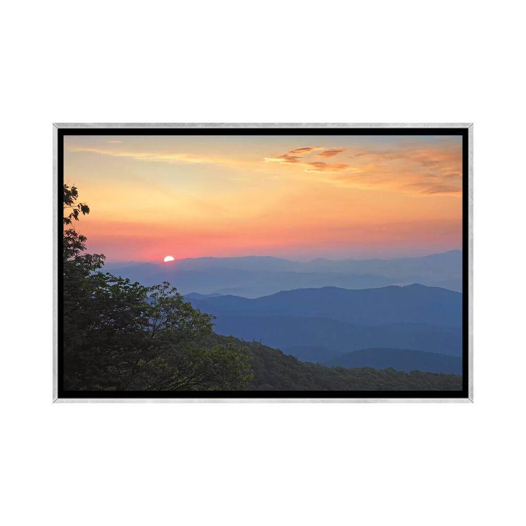 iCanvas "Sunset Over The Pisgah National Forest From The Blue Ridge Parkway, North Carolina I" by Tim Fitzharris Framed